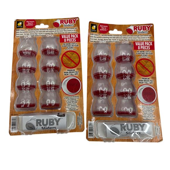 Ruby Sliders Flexible Chair Covers 8-Piece Value Pack x2 (16 Total) - Picture 2 of 3